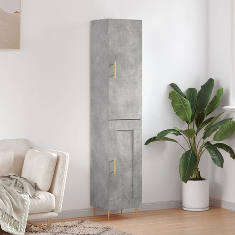 Highboard Concrete Grey 34.5x34x180 cm Engineered Wood 3199101