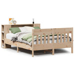 ZNTS Bookcase Bed without Mattress 140x190cm Solid Wood Pine 3323188