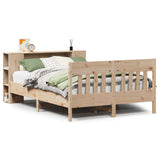 ZNTS Bookcase Bed without Mattress 140x190cm Solid Wood Pine 3323188