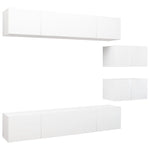 ZNTS 6 Piece TV Cabinet Set White Engineered Wood 3078726