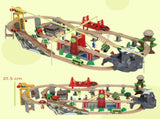 100 Piece Wooden Train Set for Kids 3 Years with Track, Crane, Battery Operated Train T3398P422463