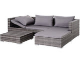 3PC Rattan Garden Furniture Storage Sofa Set 4 Seater Wicker Coffee Table Conservatory Sun Lounger T3398P315436