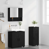 Bathroom Furniture Set 3 pcs Black Engineered wood & Metal 3392954