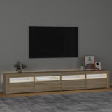 TV Cabinet with LED Lights Sonoma Oak 240x35x40 cm 3152764