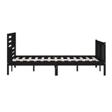 3101177 Bed Frame without Mattress Black Solid Wood 200x200 cm
