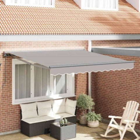 Retractable Awning Manual Light Grey 300x250 cm Fabric 3330103