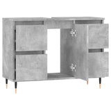 Bathroom Cabinet Concrete Grey 80x33x60 cm Engineered Wood 831648