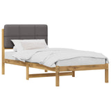 Bed Frame with Upholstered Headboard Whitewash and Light Grey 904108