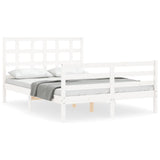 Bed Frame without Mattress White Small Double Solid Wood 3193957