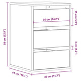 Corner Chest of Drawers Artisian Oak 40x41x58 cm Engineered Wood 852842