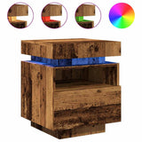 Bedside Cabinets with LED Lights 2 pcs Old Wood 40x39x48,5 cm 857659
