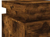 Bedside Cabinets with LED Lights 2 pcs Smoked Oak 35x39x55 cm 836758
