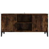 TV Cabinet with Metal Legs Smoked Oak 103.5x35x50 cm 813161