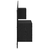 Headboard with Cabinet 3 pcs Black Oak Engineered Wood 3416135