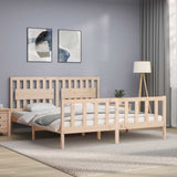 Bed Frame without Mattress Super King Size Solid Wood Pine 3192441
