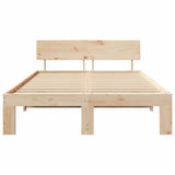 Bed Frame with Headboard Natural 120 x 200 cm Solid Pine Wood 872653