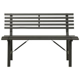 Garden Bench Black Powder-coated steel Large Durable 317135