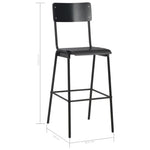 ZNTS Bar Chairs 4 pcs Black Solid Plywood Steel 3054566