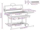 Barrel Grill with Wheels and Shelves 3 pcs 115 x 85 x 95 cm 3443031