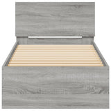 Bed Frame without Mattress with LED Lights Grey Sonoma 90x200 cm 838811