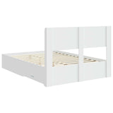 Bed Frame with Storage and Headboard White Engineered Wood 3414459