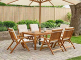 7-Piece Garden Dining Set Natural Solid Acacia Wood 3434560