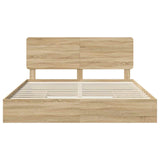 Storage Bed with Drawer Sonoma Oak 180 x 200 cm Engineered Wood 3412660