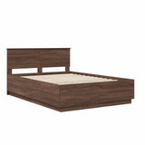 Bed Frame with Headboard Brown Oak 150 x 200 cm Engineered Wood 3408067