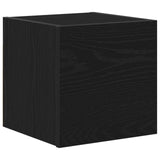 TV Cabinet Set 7 pcs Black Oak Engineered Wood 3332572