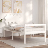 Senior Bed without Mattress White Single Solid Wood 3195512