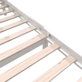 3101329 Bed Frame without Mattress White Solid Wood 140x190 cm