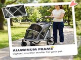 Dog Stroller, Easy Folding Pet Stroller for Small and Medium Dogs with Shock Absorption, Maximum T3398P550286