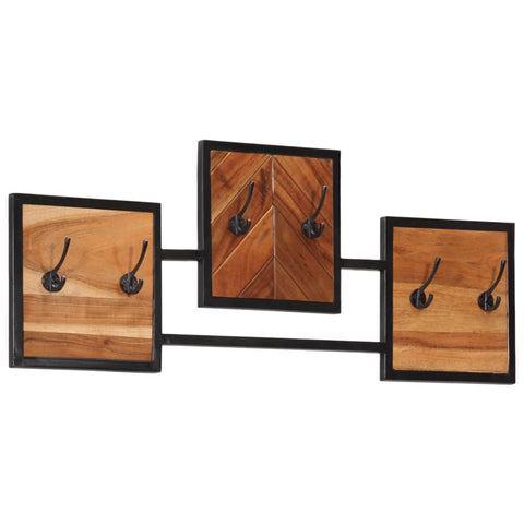 ZNTS Wall Coat Rack 90x1x35 cm Solid Wood Acacia and Iron 372743