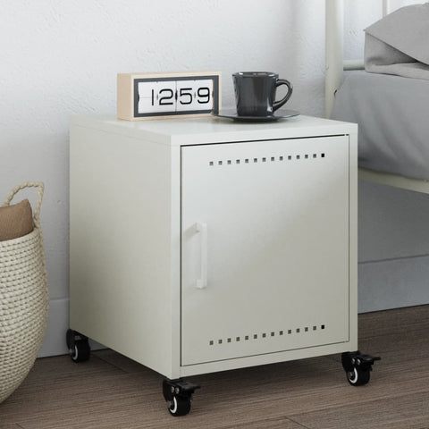 ZNTS Bedside Cabinet White 36x39x43.5 cm Steel 846624