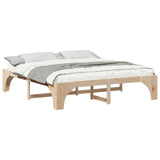 Bed Frame Brown 200 x 200 cm Solid Pine Wood 872974