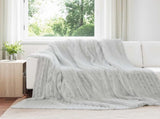 Throw Blankets 6 pcs Grey 240 x 220 cm Fleece 42016879