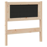 Upholstered Headboard Brown 75 cm Solid Pine Wood 879095