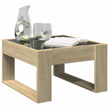 ZNTS Coffee Table with Infinity LED Sonoma Oak 50x53x30 cm 847625