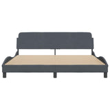 Bed Frame "Dover" Dark Grey 180x200 cm Super King Velvet 373337