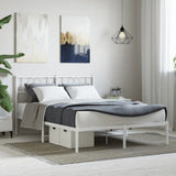 Metal Bed Frame without Mattress with Headboard White 140x200cm 355513