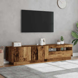 TV Cabinet with LED Lights Old Wood 180x35x40 cm Engineered Wood 3329163
