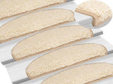 Stair Mats 10 pcs 65x21x4 cm Cream Half Round Large 149807