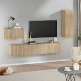 4 Piece TV Cabinet Set Sonoma Oak Engineered Wood 3114336