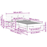 Bed Frame with Headboard Brown 90 x 200 cm Solid Pine Wood 872710