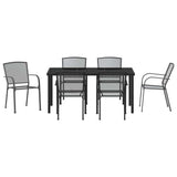 Garden Dining Set 7 pcs Anthracite Powder-Coated Steel 3379286