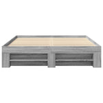 ZNTS Bed Frame without Mattress Grey Sonoma 150x200 cm King Size Engineered Wood 3295469