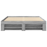 ZNTS Bed Frame without Mattress Grey Sonoma 160x200 cm Engineered Wood 3295462