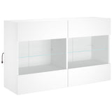TV Wall Cabinet with LED Lights White 98.5x30x60.5 cm 837106