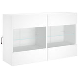 6 Piece TV Wall Cabinet Set with LED Lights White 3216797