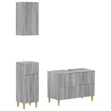 3 Piece Bathroom Cabinet Set ARNHEM Grey Sonoma Engineered Wood 3417771